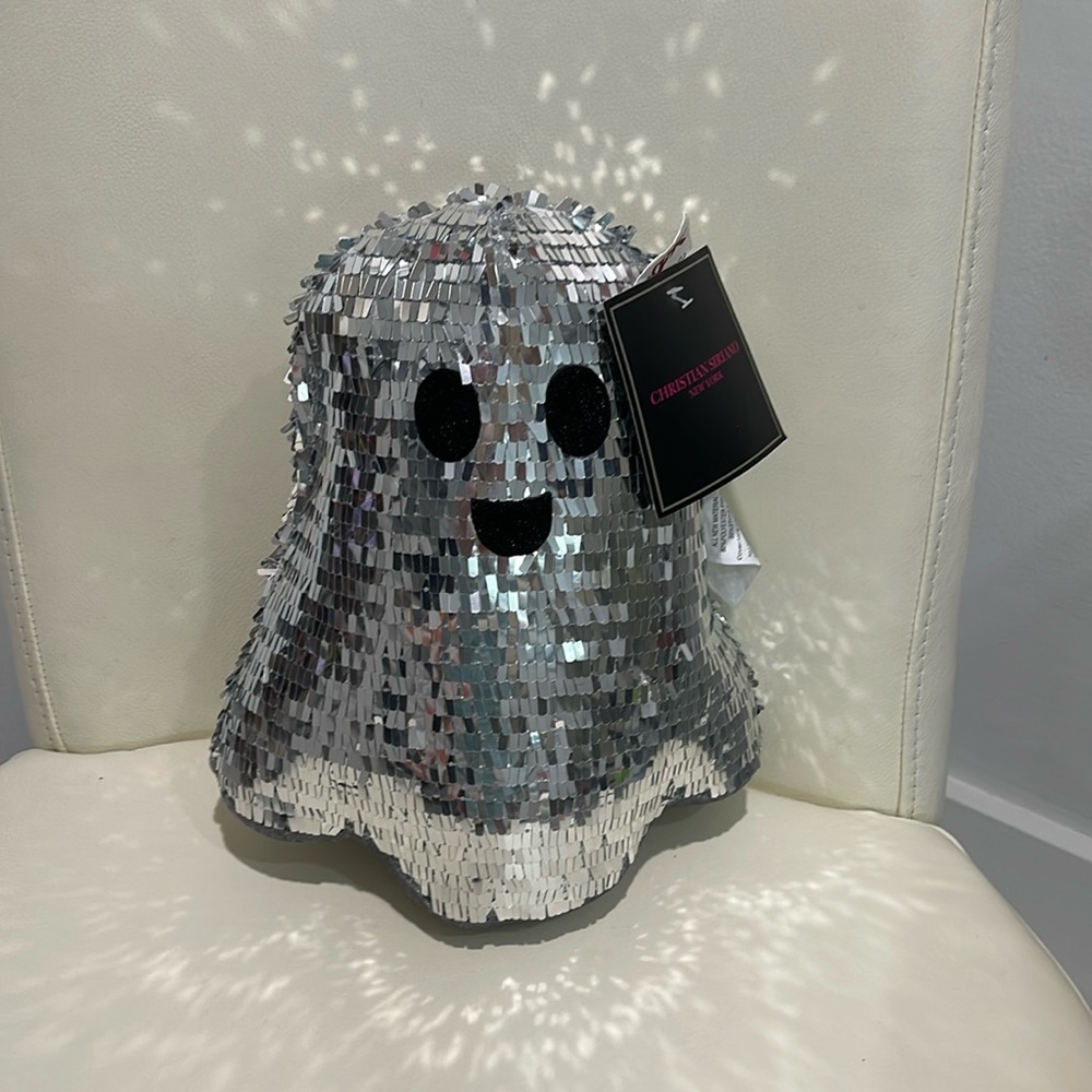 SALE! Christian Siriano Halloween "Disco Silver" Stuffed Ghost Holiday Decor